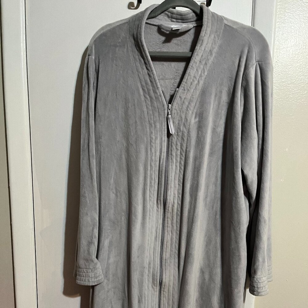 ADONNA ZIP UP ROBE GRAY SZ XL